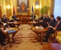 Kryeparlamentari Krasniqi priti ministrin e jasht&euml;m t&euml; Shqip&euml;ris&euml;, Aldo Bum&ccedil;i